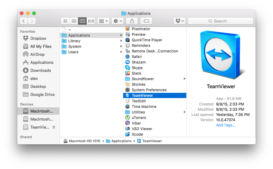 how to delete teamviewer from mac