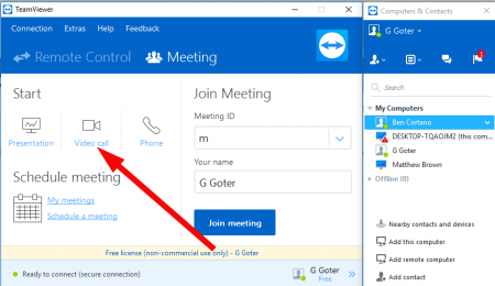 How to make video conference on TeamViewer